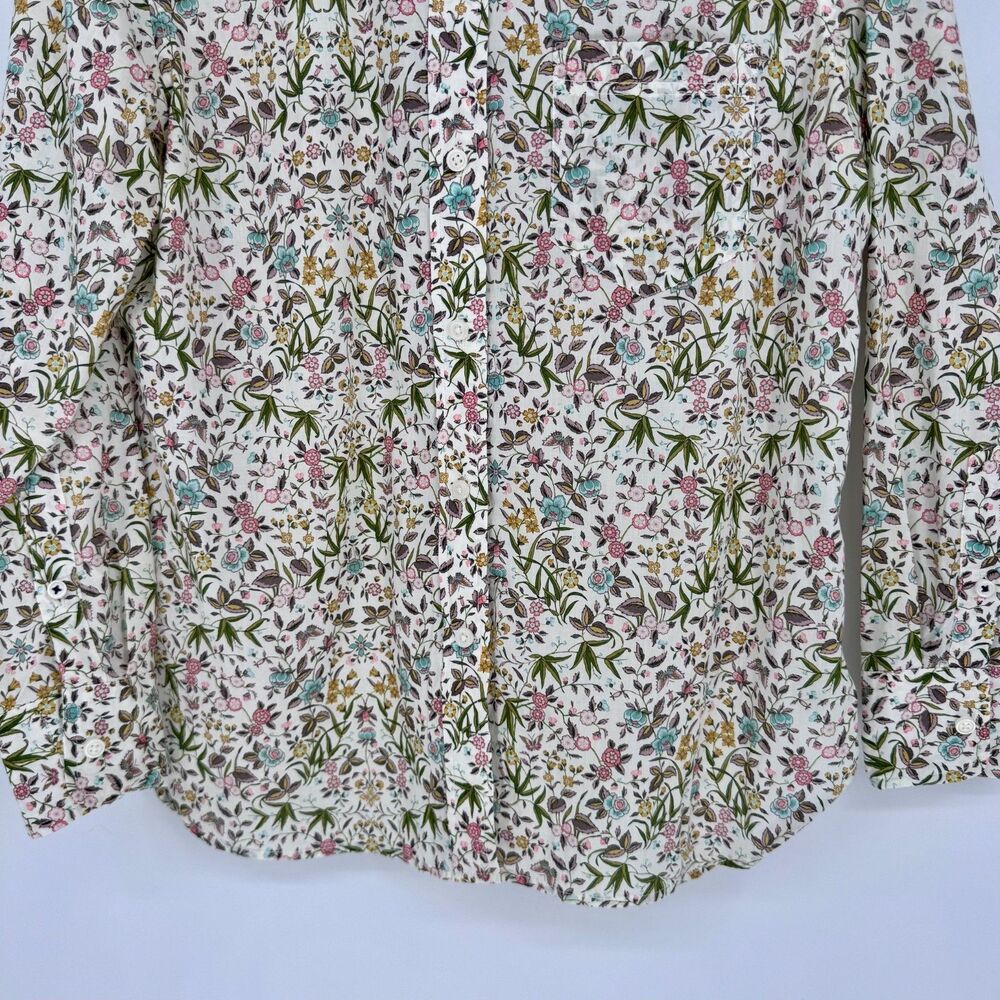 J.Crew Liberty Fabric Floral Shirt Womens 10 Classic Fit Button Down Cotton - Picture 5 of 9